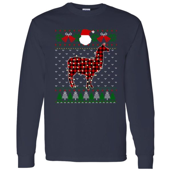 Funny Alpaca Ugly Sweater Christmas Animals Lights Xmas Shirt