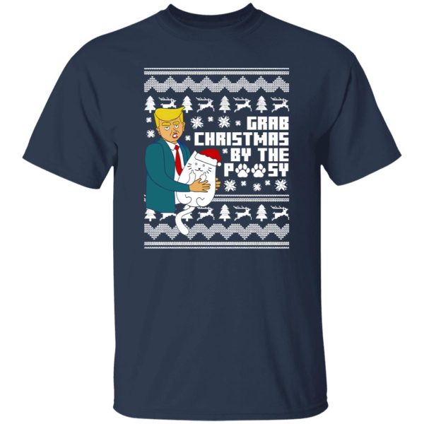 Donald Trump With Cat Grab Christmas By The Pussy Shirt