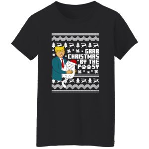 Donald Trump With Cat Grab Christmas By The Pussy Shirt