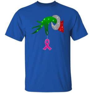 Grinch Hand Holding Breast Cancer Awareness Christmas Shirt