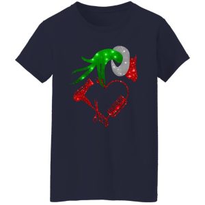 Grinch Hand Holding Hair Dryer Comb Scissors Christmas Shirt