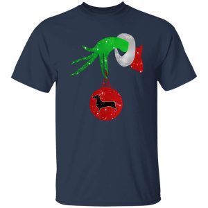 Grinch Hand Holding Dachshund Dog Christmas Shirt