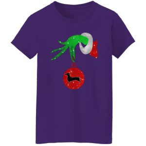 Grinch Hand Holding Dachshund Dog Christmas Shirt