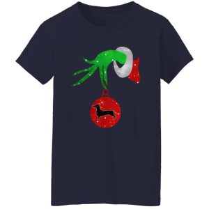 Grinch Hand Holding Dachshund Dog Christmas Shirt