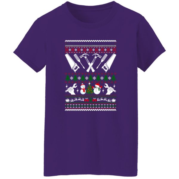 Snowman Fixing Tools Repairman Ugly Christmas Shirt