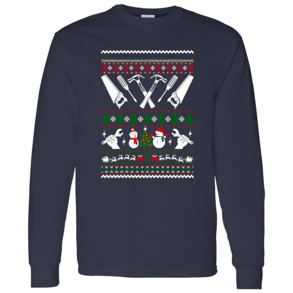 Snowman Fixing Tools Repairman Ugly Christmas Shirt