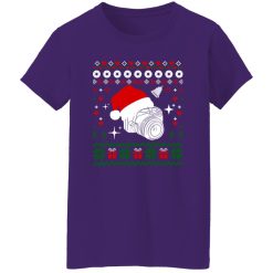 Photography Camera With Santa Hat Ugly Christmas Shirt