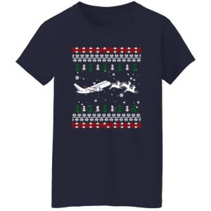 Reindeer With Plane Pilot Ugly Christmas Shirt