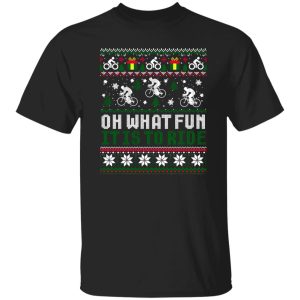 Oh What Fun It Is To Ride Cycling Ugly Christmas Shirt