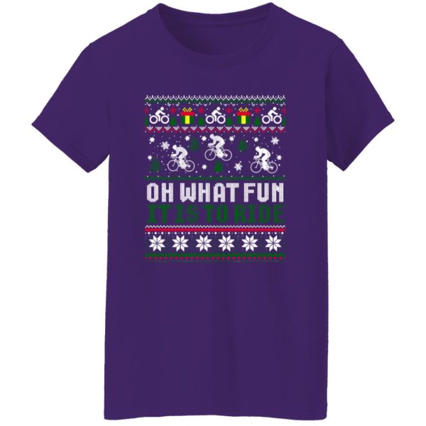 Oh What Fun It Is To Ride Cycling Ugly Christmas Shirt