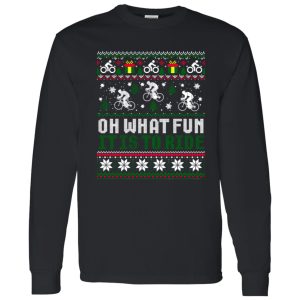 Oh What Fun It Is To Ride Cycling Ugly Christmas Shirt