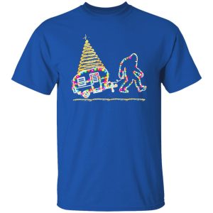 Bigfoot With Camping Car And Xmas Tree for Christmas Shirt