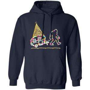 Bigfoot With Camping Car And Xmas Tree for Christmas Shirt