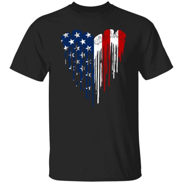 Camping Cars American Flag Heart for Camp Lover Shirt