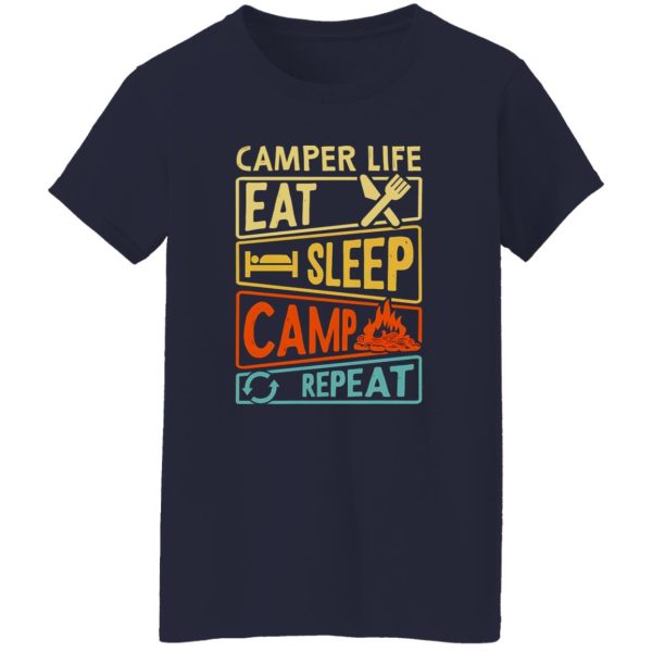 Camper Life Eat Sleep Camp Repeat Shirt