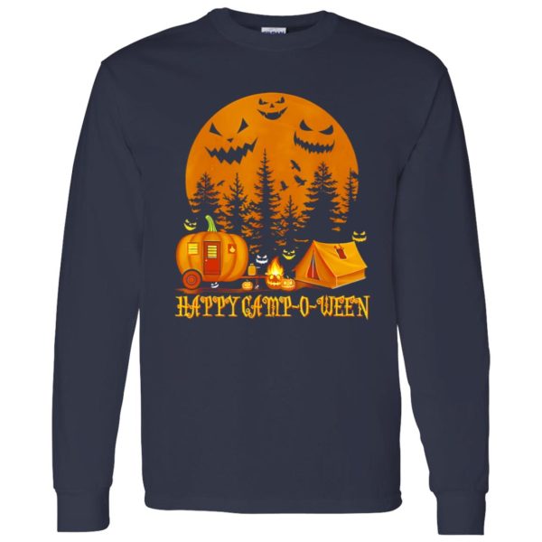 Happy Camp-O-Ween Scary Faces and Blood Moon Halloween Gift for Camping Lover Shirt