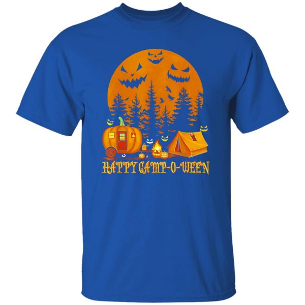 Happy Camp-O-Ween Scary Faces and Blood Moon Halloween Gift for Camping Lover Shirt