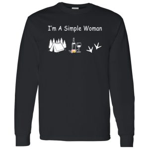 I’m a simple Woman Camping Wine And Bird Shirt