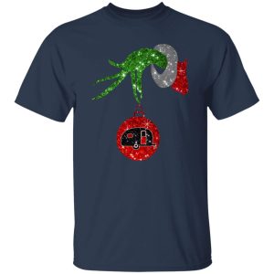 Grinch Hand Holding Camp Bus Christmas Shirt