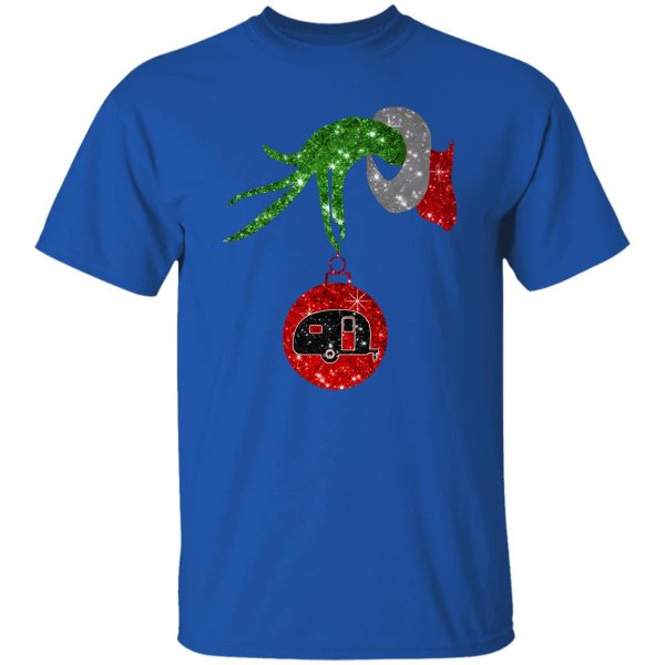 Grinch Hand Holding Camp Bus Christmas Shirt