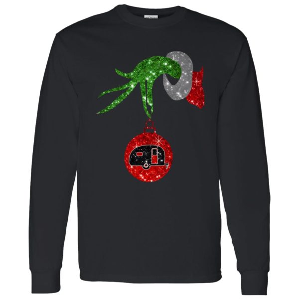 Grinch Hand Holding Camp Bus Christmas Shirt