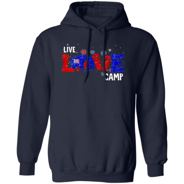 Live Love Camp Glitter for Patriotic Camping Lover Shirt