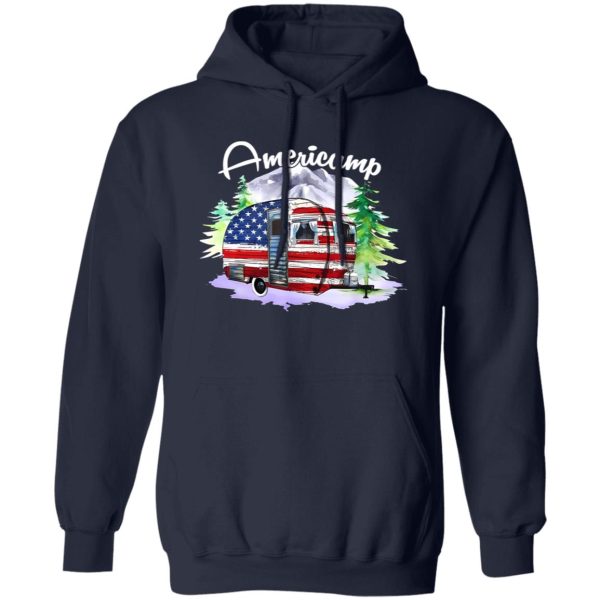 Americamp American Flag Camping Car for Camp Lover Shirt