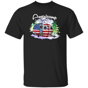 Americamp American Flag Camping Car for Camp Lover Shirt