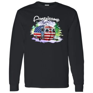 Americamp American Flag Camping Car for Camp Lover Shirt