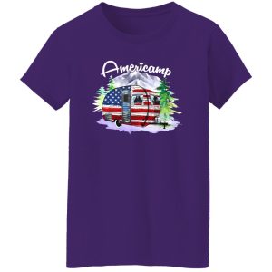 Americamp American Flag Camping Car for Camp Lover Shirt