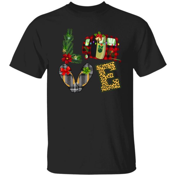 Love Camper Christmas Tree Campers Camping Rv Shirt