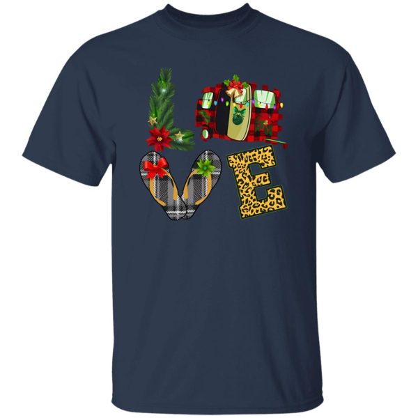 Love Camper Christmas Tree Campers Camping Rv Shirt