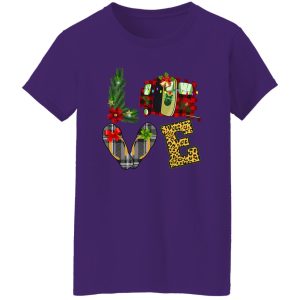 Love Camper Christmas Tree Campers Camping Rv Shirt