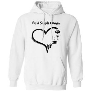 I’m A Simple Woman I Love Camping Wine Coffee And Flip Flops Shirt