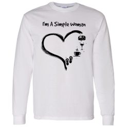 I’m A Simple Woman I Love Camping Wine Coffee And Flip Flops Shirt