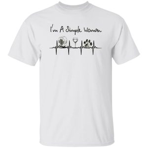 I’m A Simple Woman Wine Dog Camping For Campers Lovers Shirt