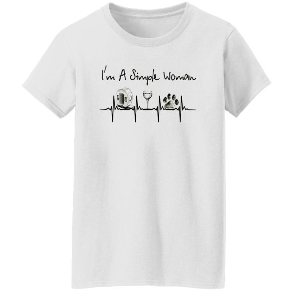 I’m A Simple Woman Wine Dog Camping For Campers Lovers Shirt