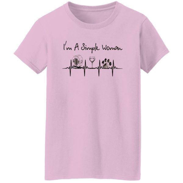 I’m A Simple Woman Wine Dog Camping For Campers Lovers Shirt