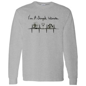 I’m A Simple Woman Wine Dog Camping For Campers Lovers Shirt