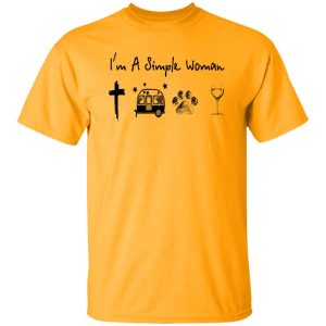 I’m A Simple Woman I Love Jesus Camping Dogs And Wine Shirt