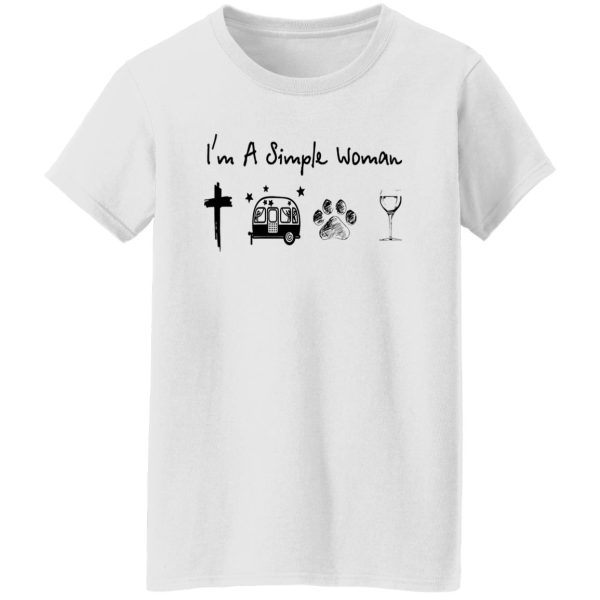 I’m A Simple Woman I Love Jesus Camping Dogs And Wine Shirt