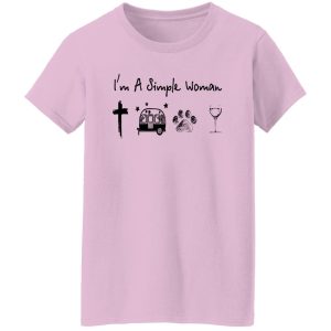 I’m A Simple Woman I Love Jesus Camping Dogs And Wine Shirt