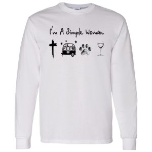 I’m A Simple Woman I Love Jesus Camping Dogs And Wine Shirt