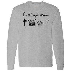 I’m A Simple Woman I Love Jesus Camping Dogs And Wine Shirt