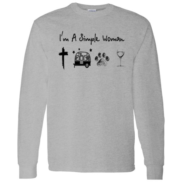 I’m A Simple Woman I Love Jesus Camping Dogs And Wine Shirt