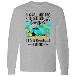 A Girl Her Dog And Her Camper It’s A Beautiful Thing For Camping Lovers Shirt