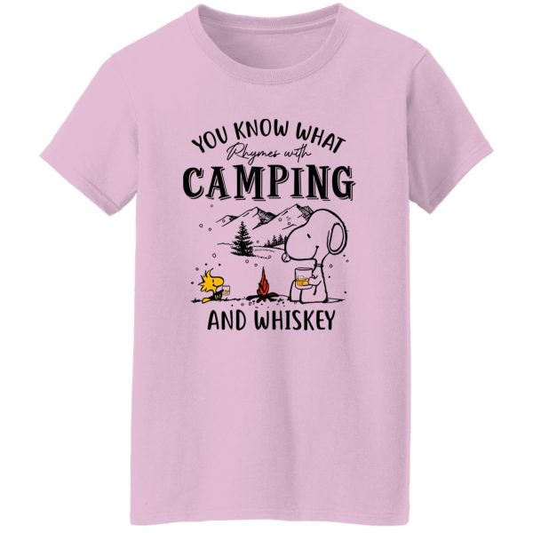 Snoopy You Know What Rhymes With Camping And Whiskey Shirt