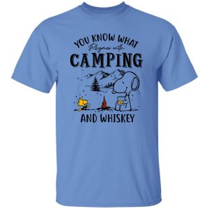 Snoopy You Know What Rhymes With Camping And Whiskey Shirt