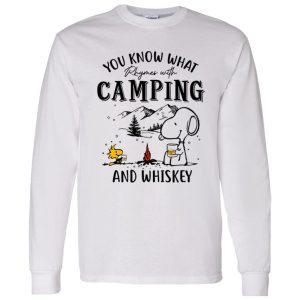 Snoopy You Know What Rhymes With Camping And Whiskey Shirt