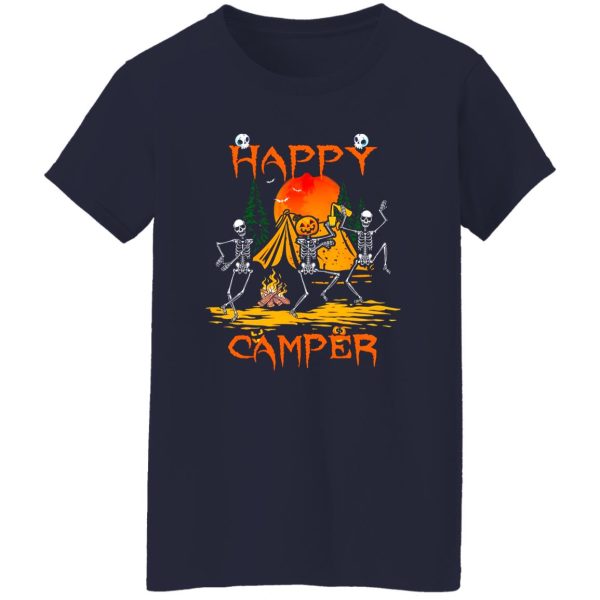 Happy Camper Halloween Skeleton For Camping Lovers Shirt